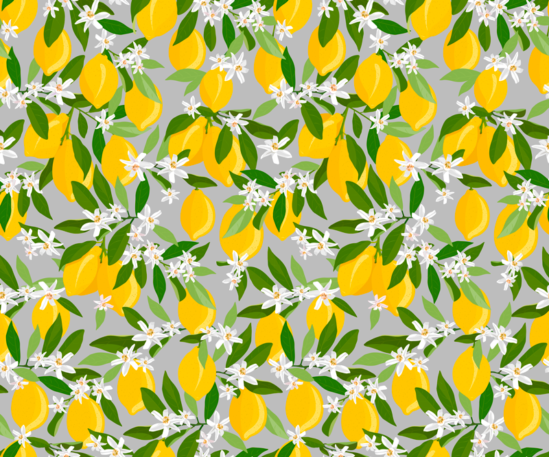 Vinyl teppich blumen zitronenblütenmuster - TenStickers