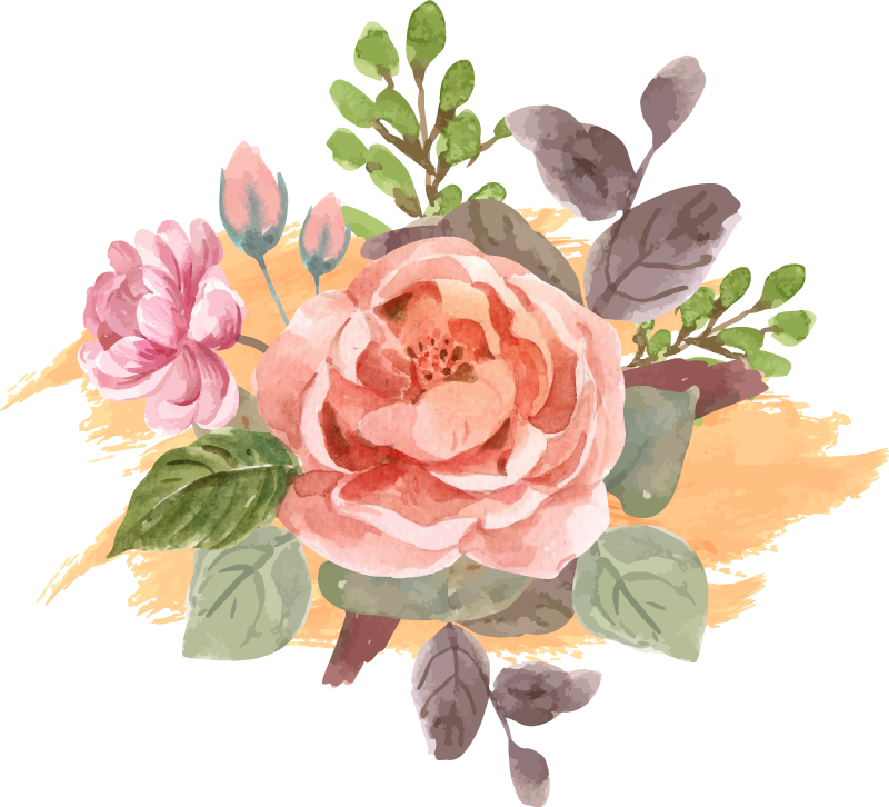Vinyl teppich blumen blush blütenkomposition - TenStickers