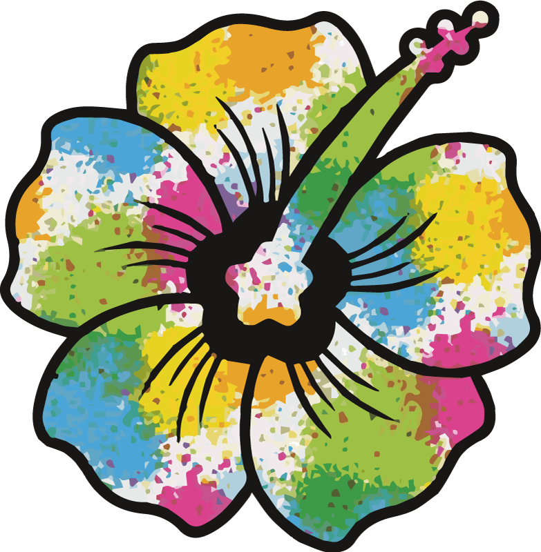 Vinyl teppich blumen hibiskusblüte bunt - TenStickers