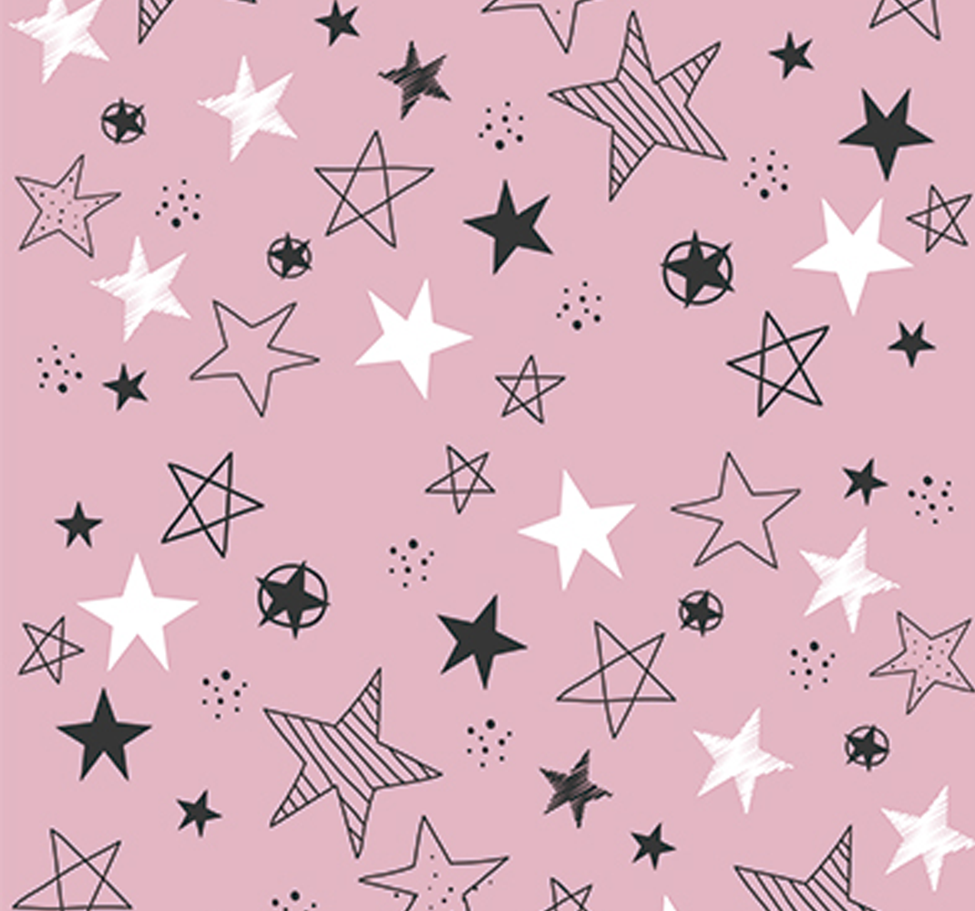 Vinyl teppich sterne im pink-schwarzen design - TenStickers