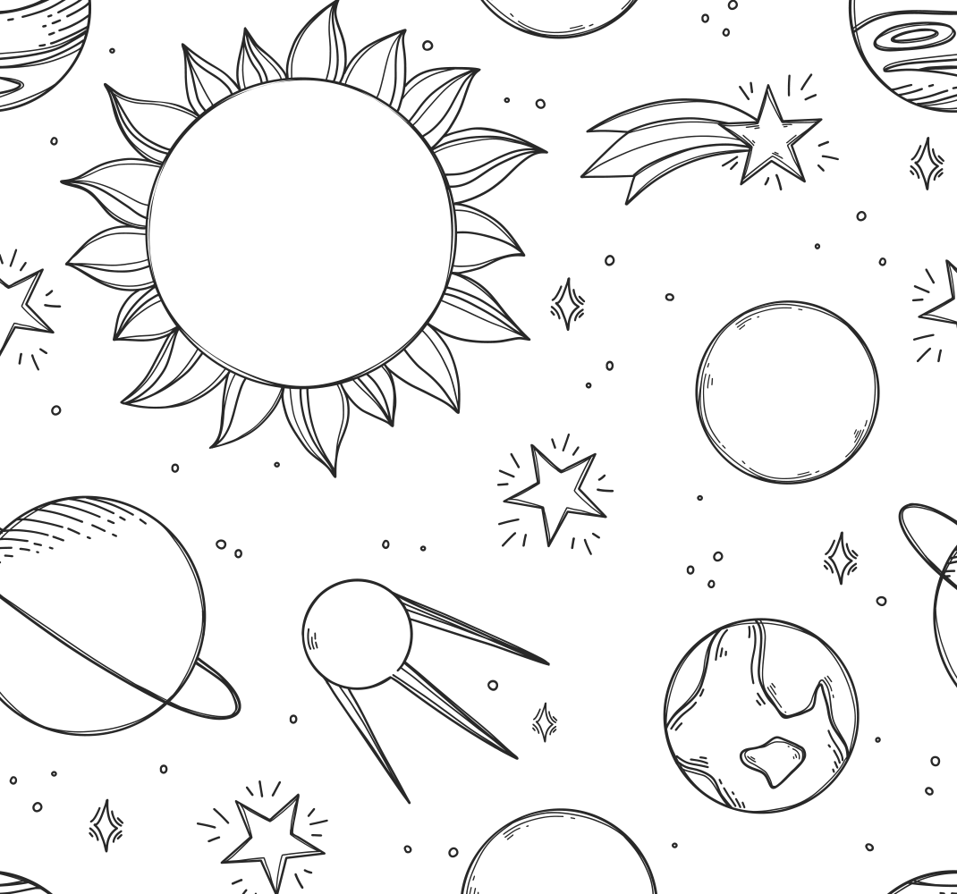 Vinyl teppich sterne für kinder im weltraumdesign - TenStickers