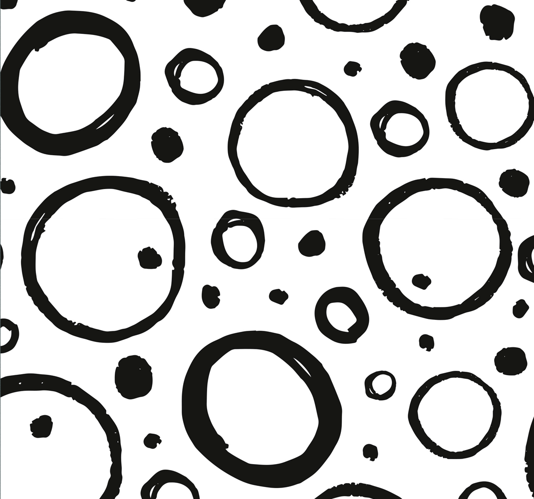 Vinyl teppich geometrisch kreisförmiges schwarz-weiß design - TenStickers