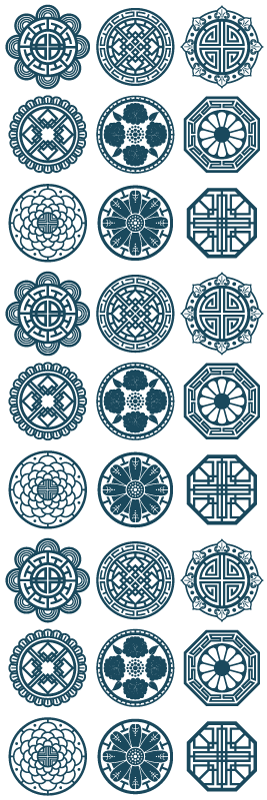 Vinyl teppich geometrisch mit koreanischen formen - TenStickers