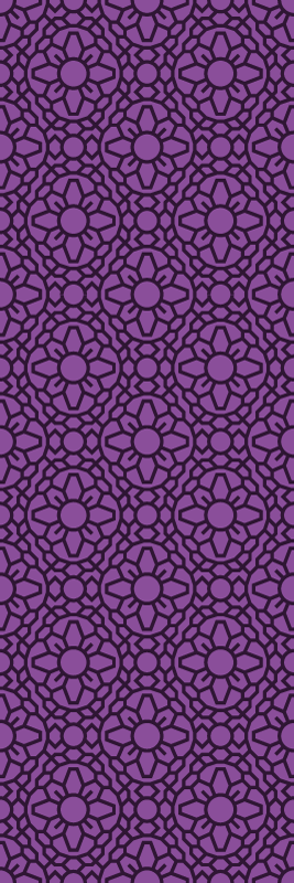 Vinyl teppich geometrisch lila kreisblumen - TenStickers