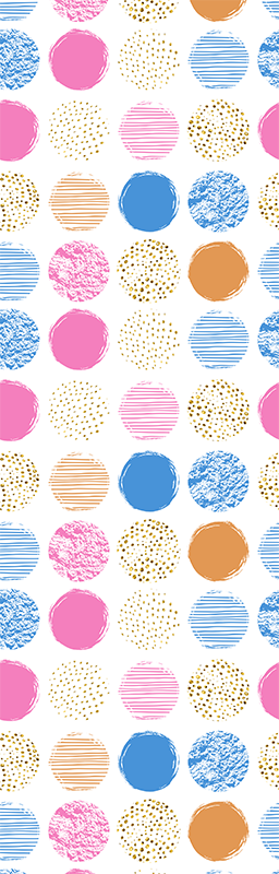 Vinyl teppich geometrisch mit buntem punktmuster - TenStickers