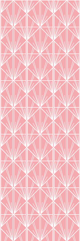 Vinyl teppich geometrisch modernes kunstmuster pink weiß - TenStickers