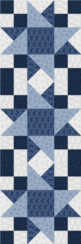 Vinyl teppich geometrisch in patchwork blaues stern-dreieck - TenStickers