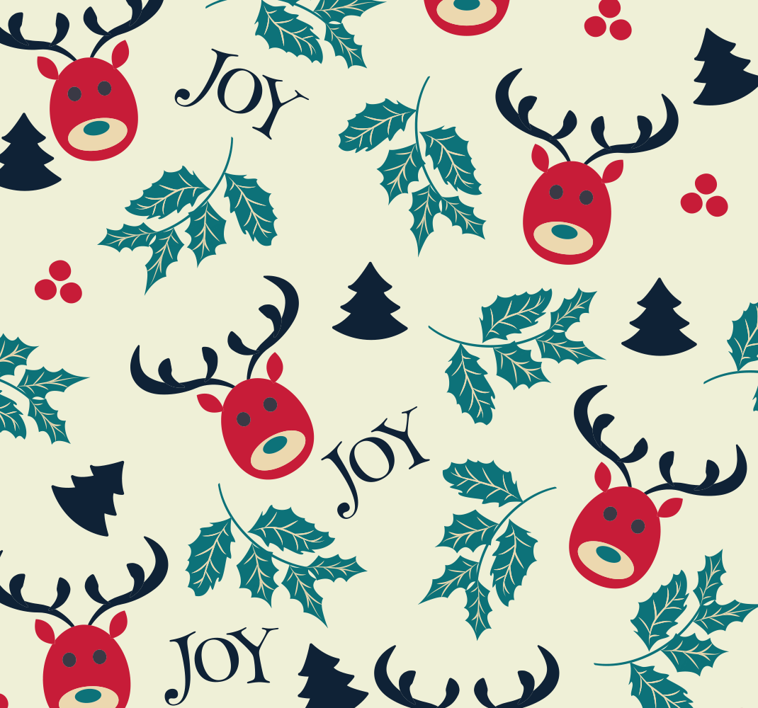 Vinyl teppich weihnachten freude und rentiere - TenStickers