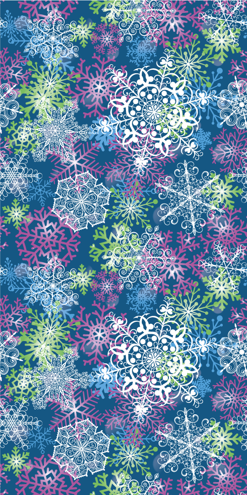 Vinyl teppich weihnachten leuchtende schneeflocken blau - TenStickers