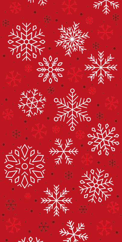 Vinyl teppich weihnachten schneeflocken auf rot - TenStickers