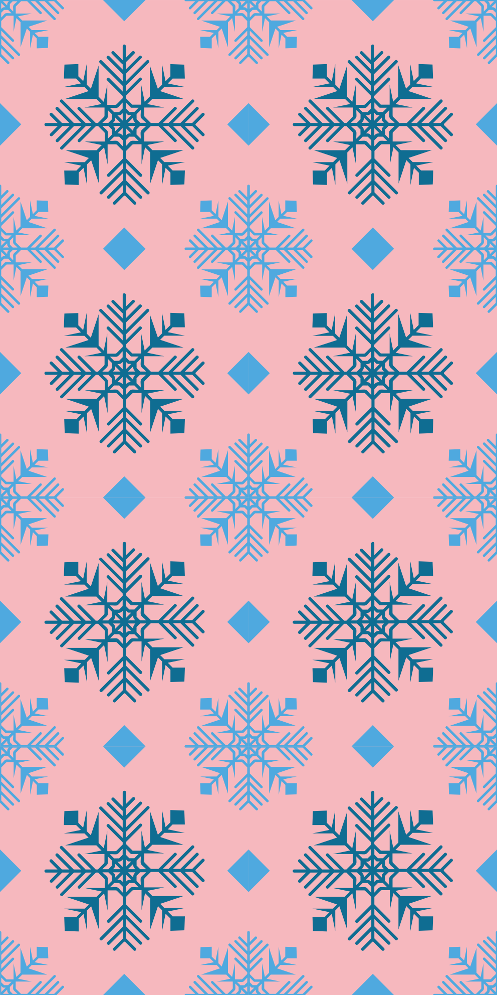 Vinyl teppich weihnachten mit pinkblauen schneeflocken - TenStickers