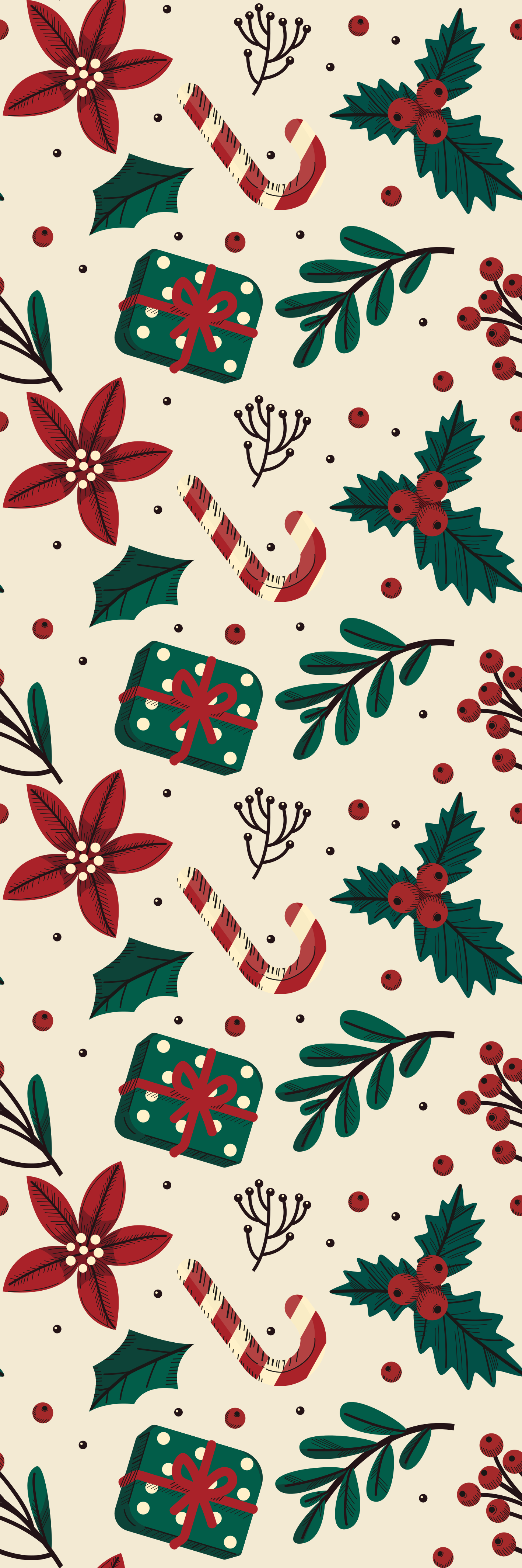 Vinyl teppich weihnachten im grünen und roten vintage-muster - TenStickers