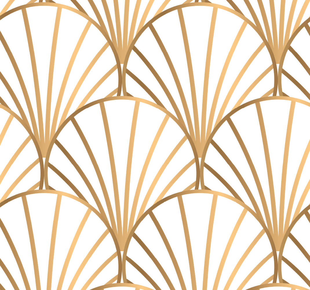 Vinyl teppich schlafzimmer im art deco weiß und gold - TenStickers