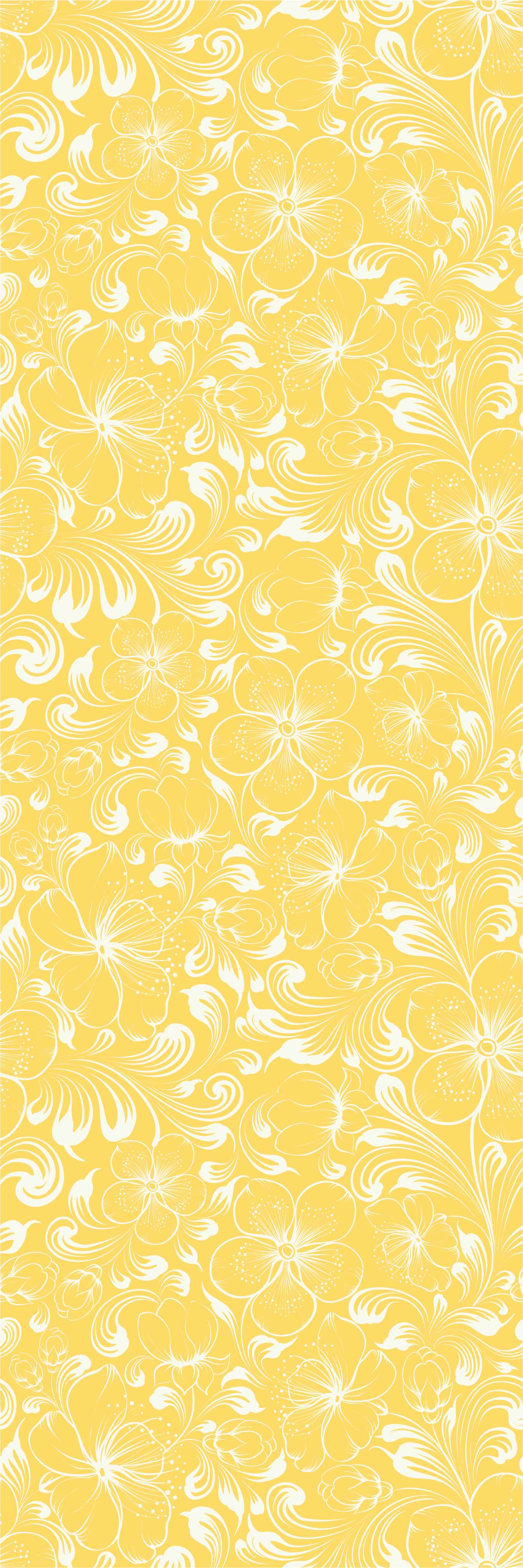 Vinyl teppich schlafzimmer mit gelbem blumenmuster - TenStickers