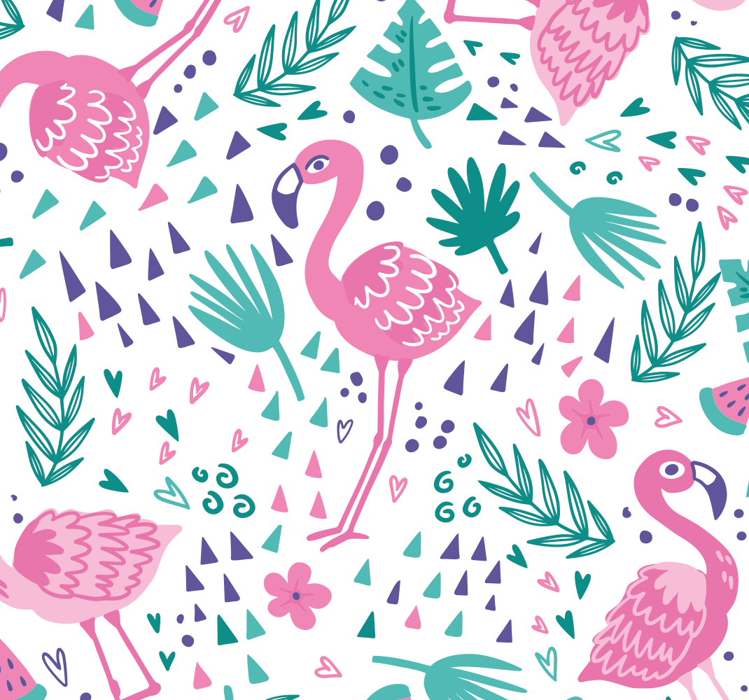 Vinyl teppich schlafzimmer im flamingo-muster - TenStickers