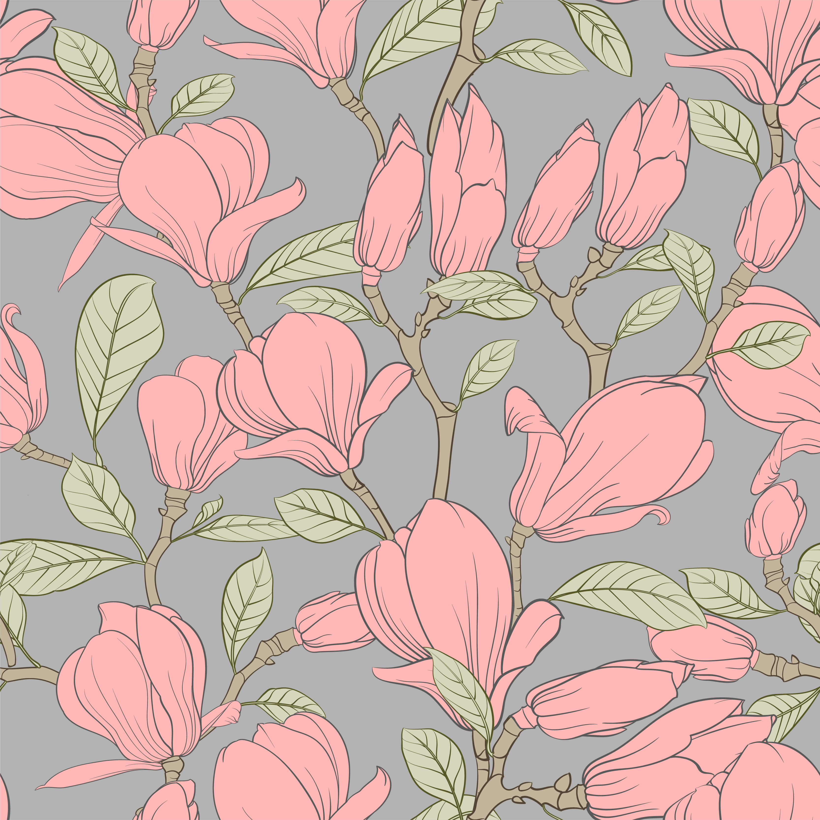 Vinyl teppich schlafzimmer mit rosa blumen und blättern - TenStickers