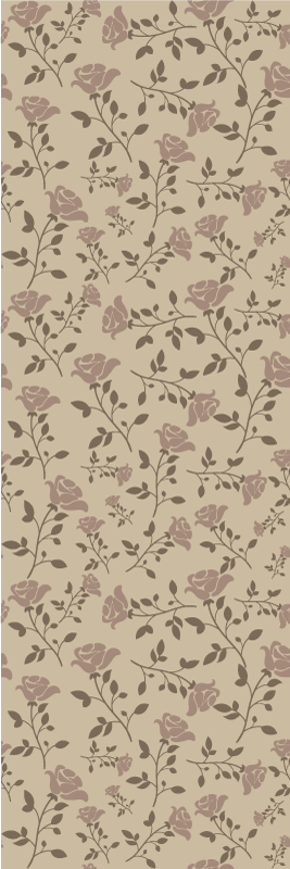 Vinyl teppich schlafzimmer braunes vintage-rosenmuster - TenStickers
