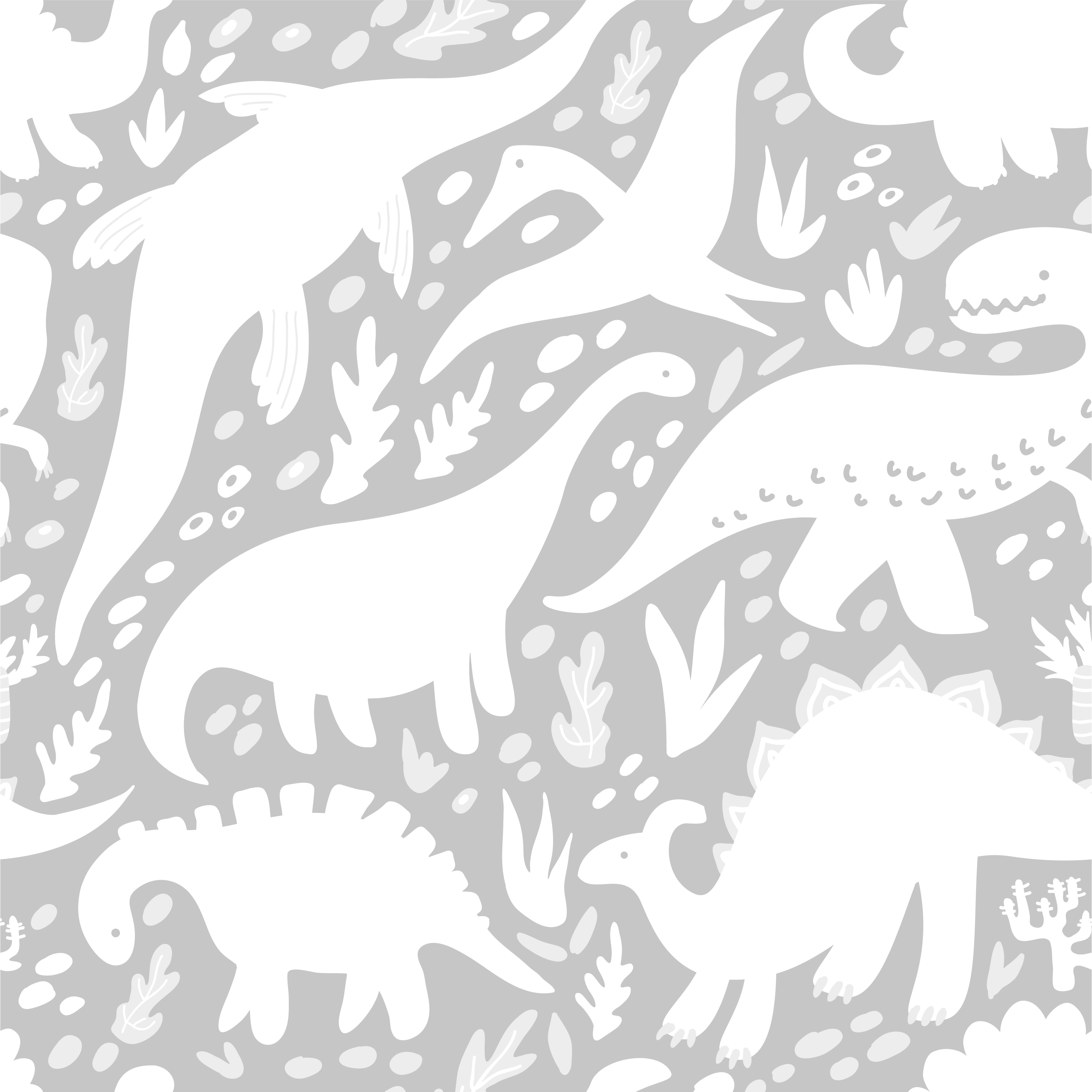 Vinyl teppich schlafzimmer mit weißem dinosaurier-muster - TenStickers