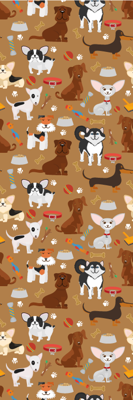 Vinyl teppich schlafzimmer mit verschiedenen süßen hunden - TenStickers