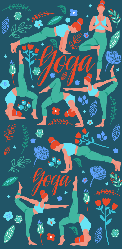 Vinyl teppich schlafzimmer für frauen beim yoga - TenStickers