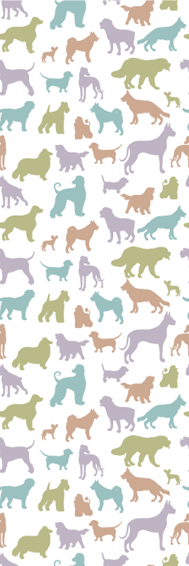 Vinyl teppich schlafzimmer in pastellfarben hundefiguren - TenStickers