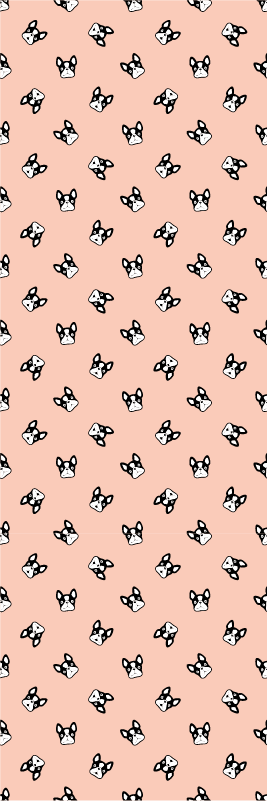 Vinyl teppich schlafzimmer mit niedlichem bulldoggenmuster - TenStickers