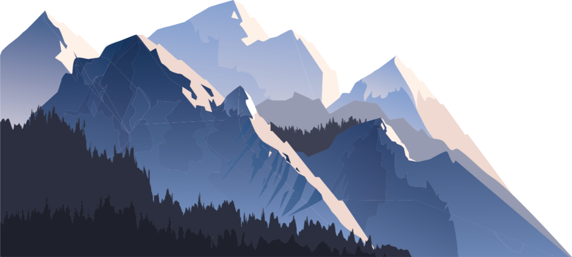 Vinyl teppich natur grau wald berge und sonne - TenStickers