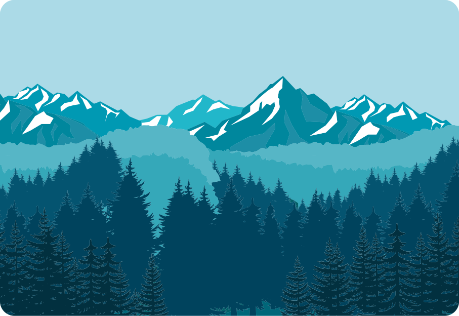 Vinyl teppich natur in voller blau-grün landschaft - TenStickers