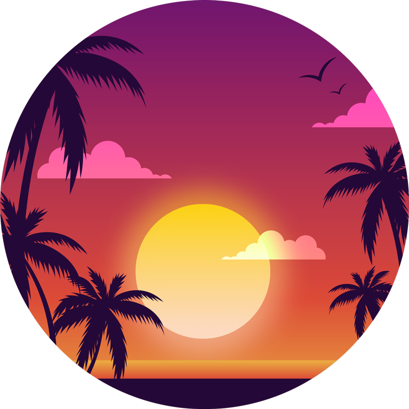 Vinyl teppich natur 70er jahre sonnenuntergang - TenStickers