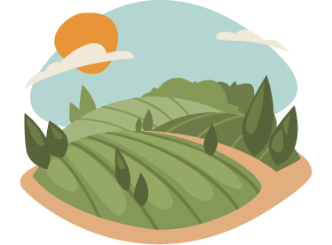 Vinyl teppich natur mit feldillustration - TenStickers