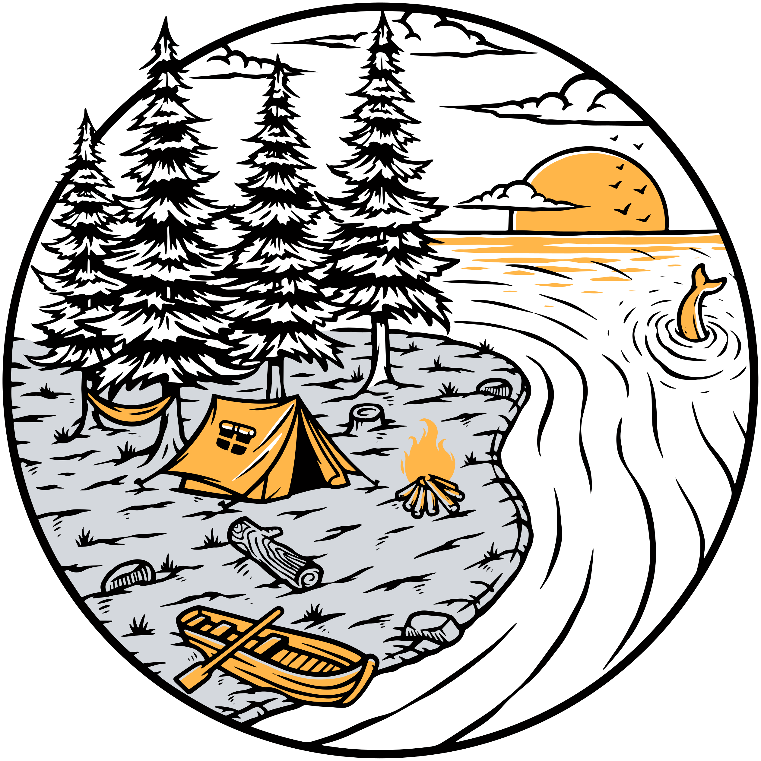 Vinyl teppich natur wohnmobil gelbes landschaftsbadge - TenStickers