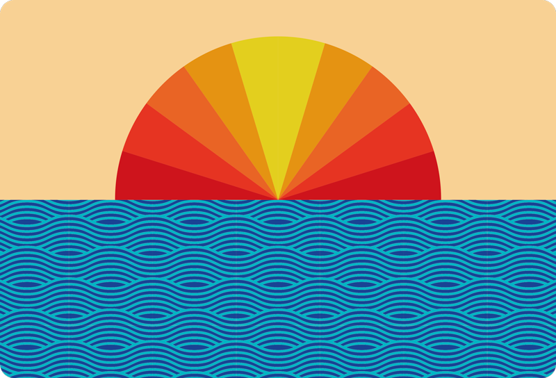 Vinyl teppich natur vintage sonnenuntergang laptop - TenStickers