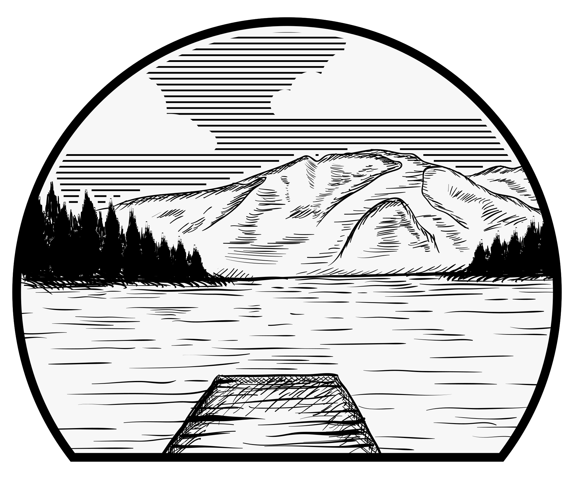 Vinyl teppich natur wohnmobil kiefernsee - TenStickers