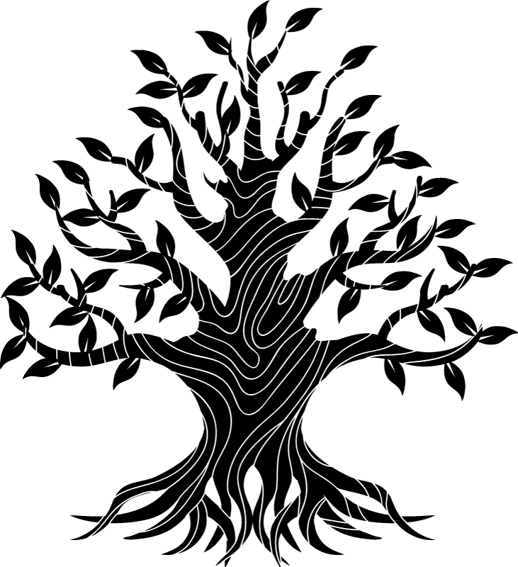 Vinyl teppich natur lebensbaum linien - TenStickers