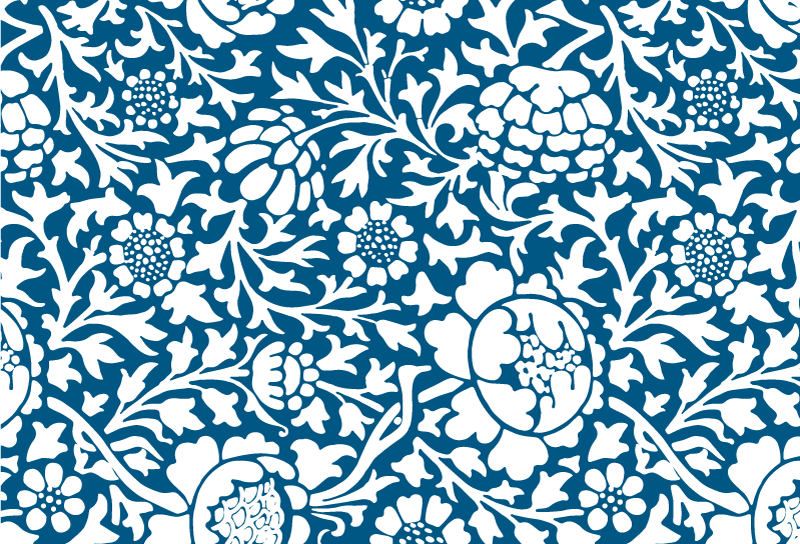Vinyl teppich natur in marineblauer flora - TenStickers