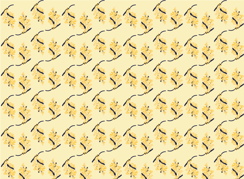 Vinyl teppich natur mit mimosenmustern - TenStickers