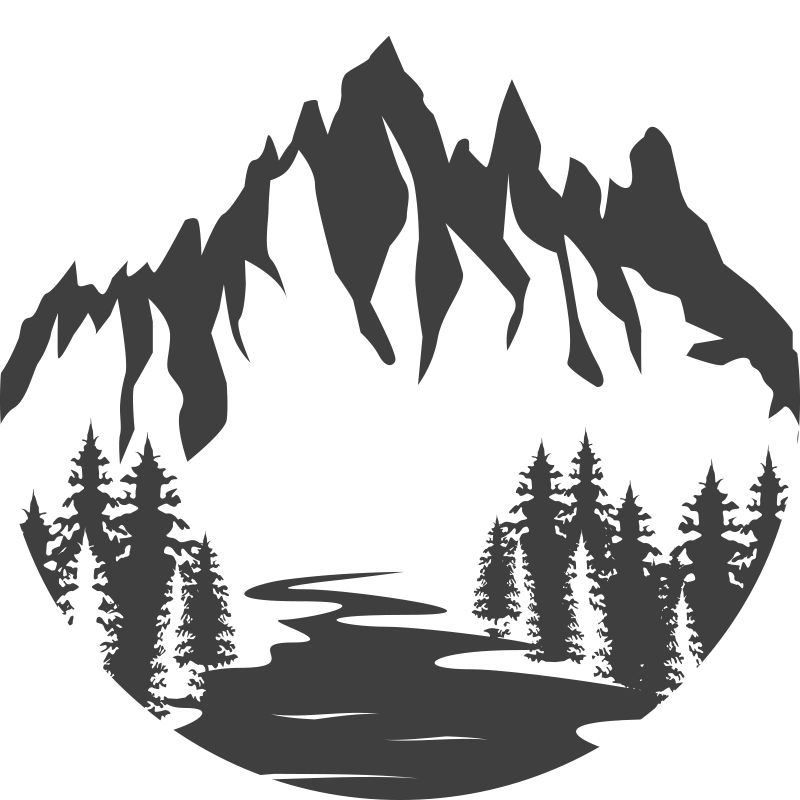 Vinyl teppich natur berglandschaft silhouette - TenStickers