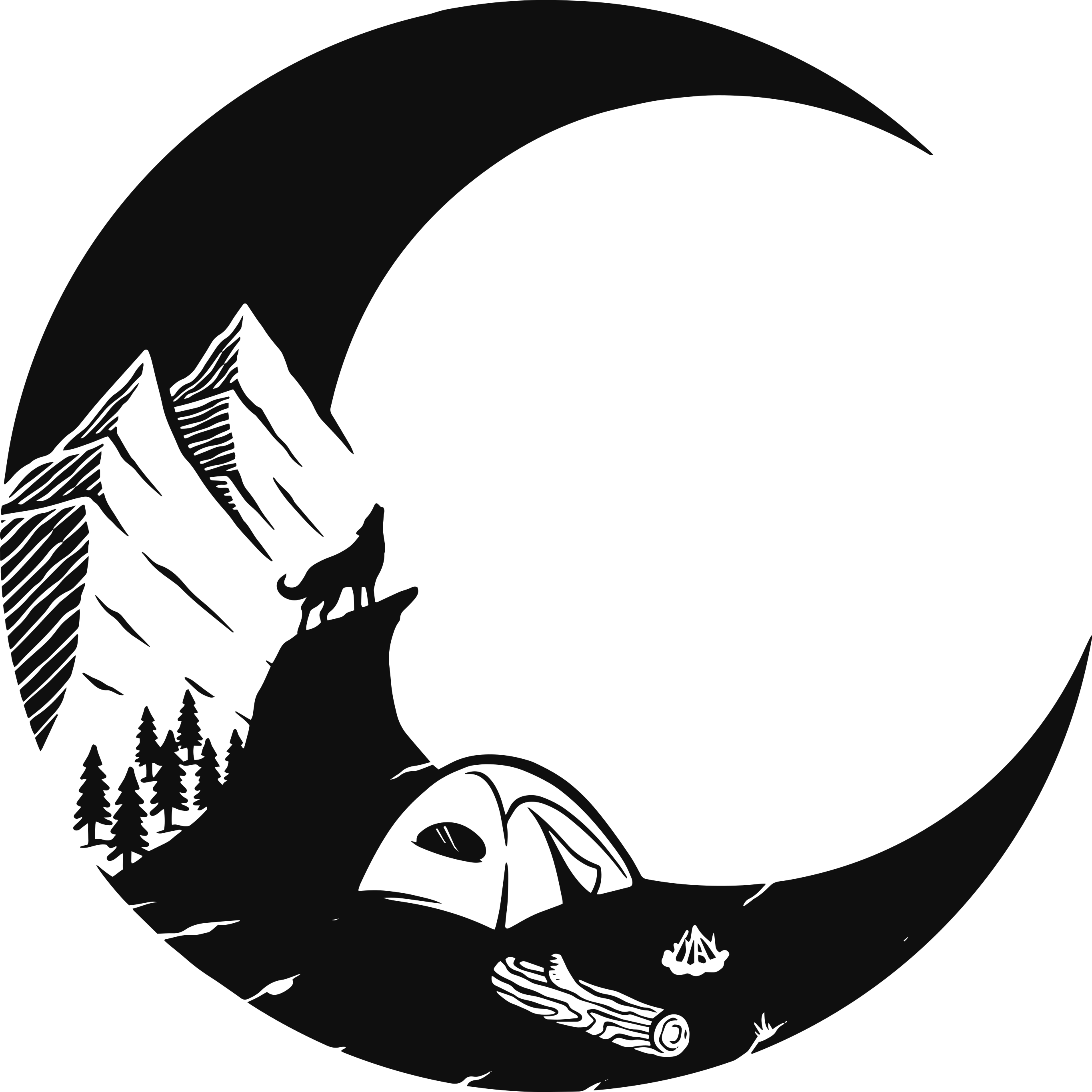 Vinyl teppich natur berglandschaft camping szene - TenStickers