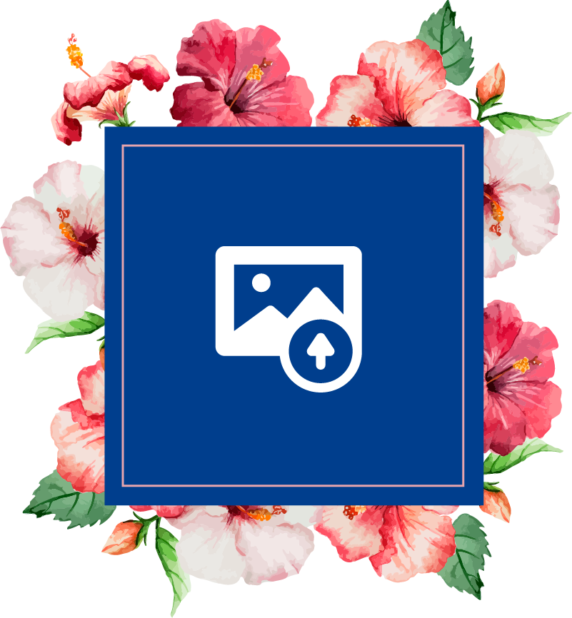 Vinyl teppich natur hibiskus blumenmuster - TenStickers