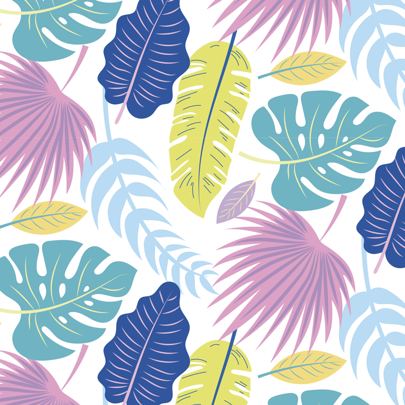 Vinyl teppich natur mit bunten blattmustern - TenStickers