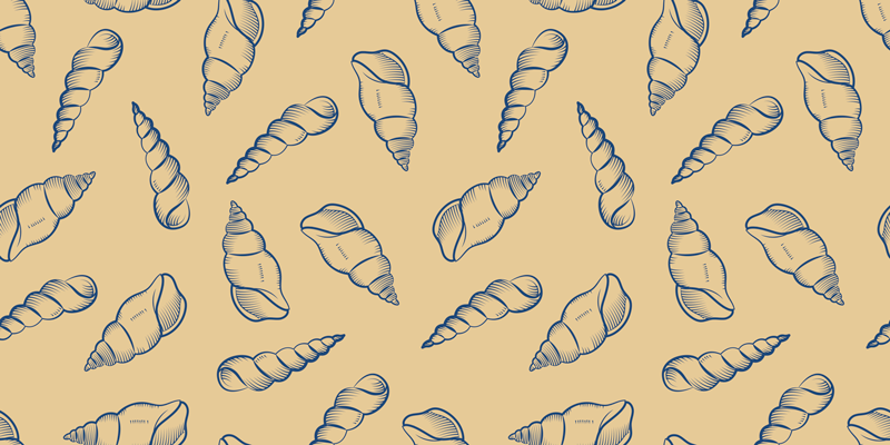 Vinyl teppich natur mit muschelmotiv komposition - TenStickers