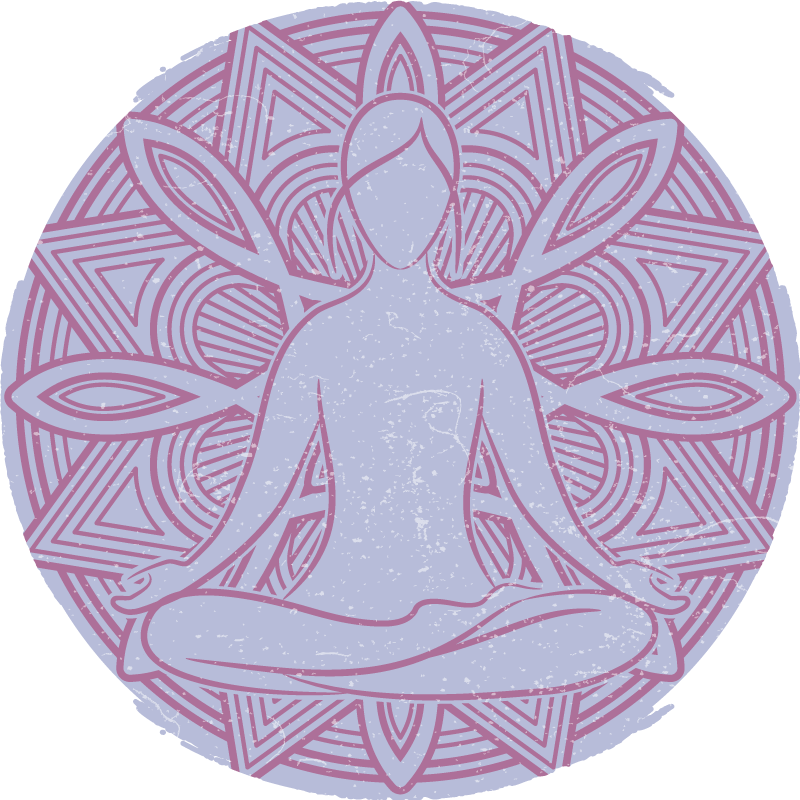 Vinyl teppich natur mit meditativem mandala - TenStickers