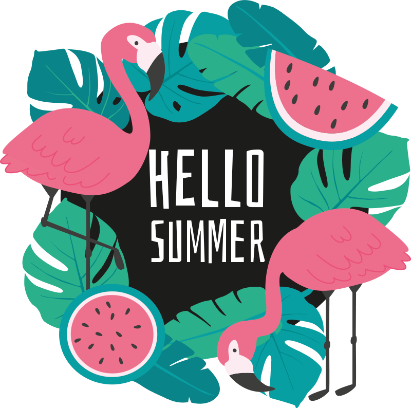 Vinyl teppich natur im tropischen flamingo design - TenStickers