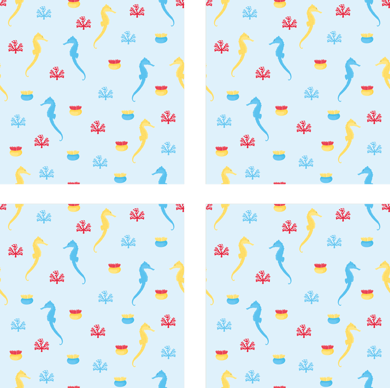 Vinyl teppich natur seepferdchen natur splash - TenStickers