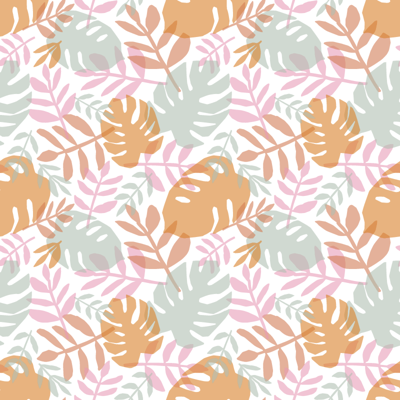 Vinyl teppich natur mit üppigem blattmotiv - TenStickers