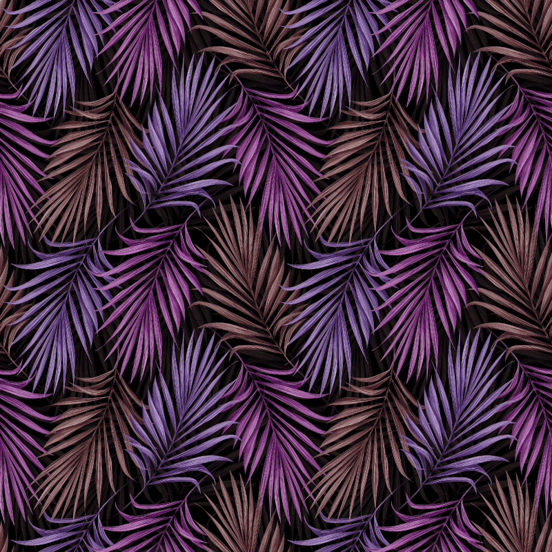 Vinyl teppich natur mit lila blattmotiv - TenStickers