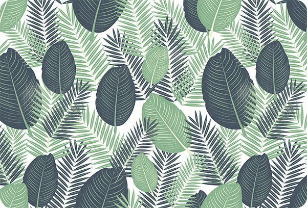 Vinyl teppich blumen dschungelgrüne vegetation - TenStickers