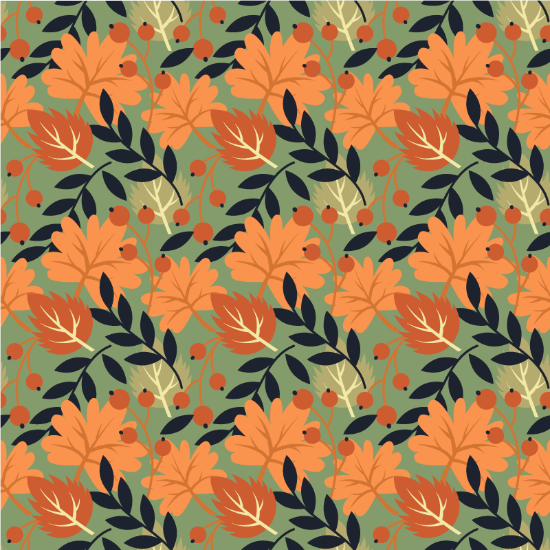 Vinyl teppich blumen großes herbstliches blättermuster - TenStickers