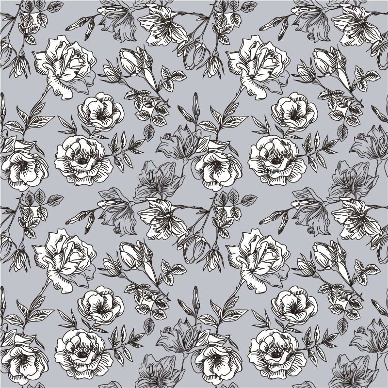 Vinyl teppich blumen mit durchscheinenden blüten - TenStickers