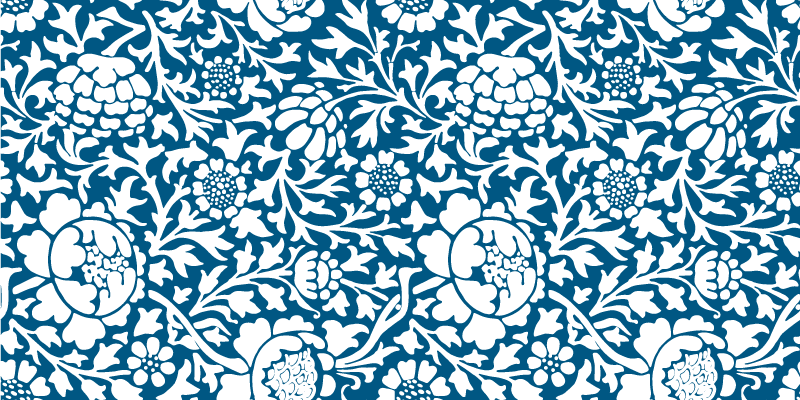 Vinyl teppich blumen in marineblau - TenStickers